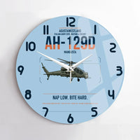 Thumbnail for AgustaWestland AH-129D Mangusta design on light blue no frame wall clock
