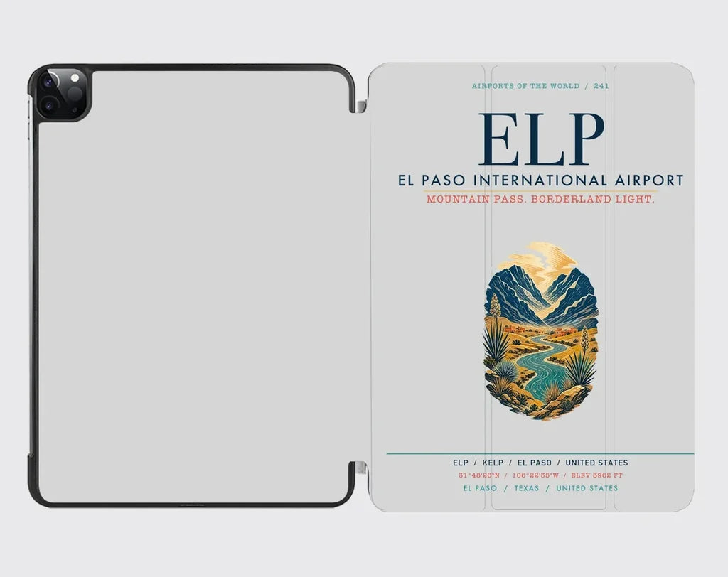 El Paso International Airport (ELP) design on light gray ipad tablet case