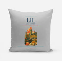 Thumbnail for Lille Airport (LIL) design on light gray pillow