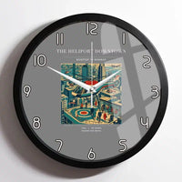 Thumbnail for VINTAGE G4127 - The Heliport Downtown - Designed Wall Clocks design on gray framed