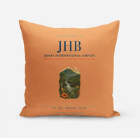 Thumbnail for Senai International Airport Johor Bahru (JHB) design on orange pillow