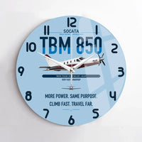 Thumbnail for Socata TBM 850 design on light blue no frame wall clock