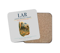 Thumbnail for Laramie Regional Airport (LAR) design on light gray 1 piece coaster