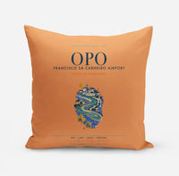 Thumbnail for Porto Francisco Sá Carneiro Airport (OPO) design on orange pillow