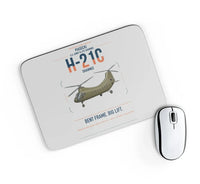 Thumbnail for Piasecki H-21C Shawnee design on light gray rectangle mouse pad