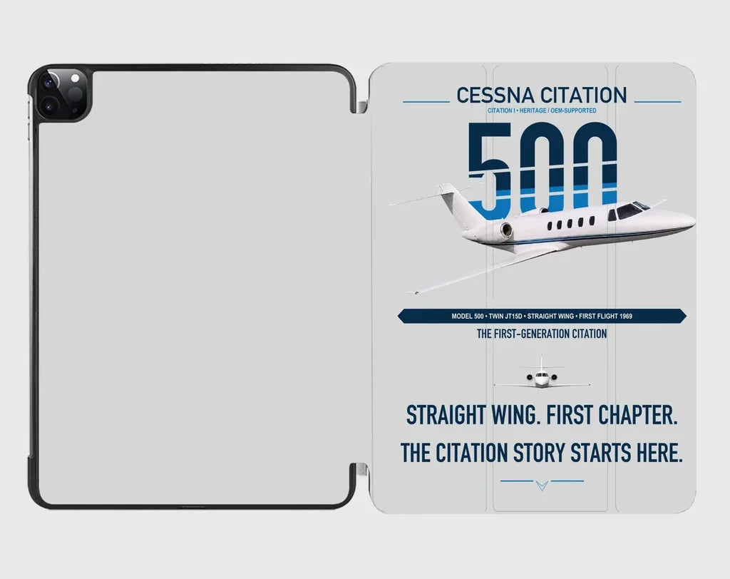 Cessna Citation 500 - Citation I design on light gray ipad tablet case