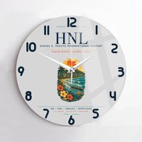 Thumbnail for Honolulu Daniel K. Inouye International Airport (HNL) design on light gray no frame wall clock