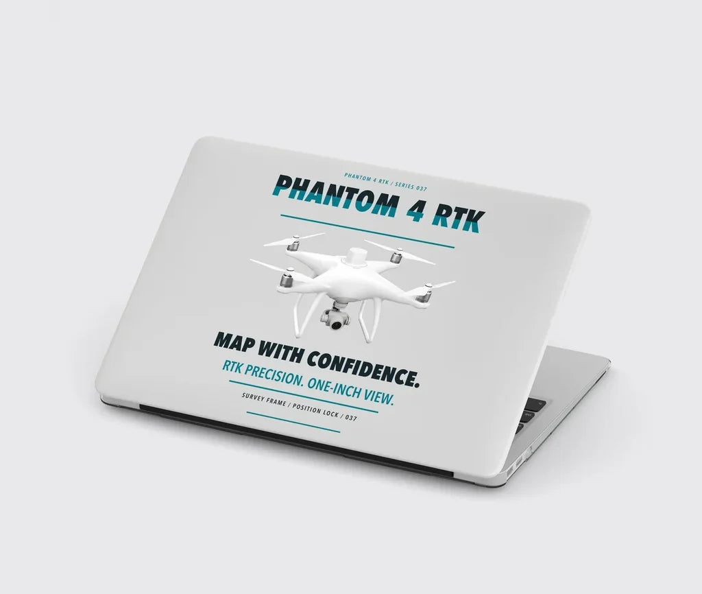 DJI Phantom 4 RTK design on light gray MacBook case