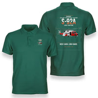 Thumbnail for Sikorsky S-92A design on green double-side polo t-shirt, double-side print
