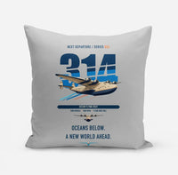 Thumbnail for Boeing 314 Clipper design on light gray pillow
