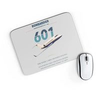 Thumbnail for Bombardier Challenger 601 design on light gray rectangle mouse pad