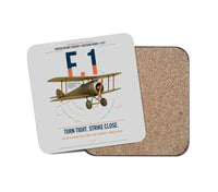 Thumbnail for Sopwith Camel F.1 design on light gray 1 piece coaster