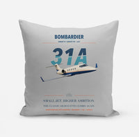Thumbnail for Bombardier Learjet 31A design on light gray pillow