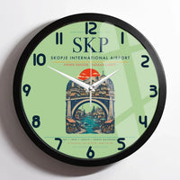 Thumbnail for Skopje International Airport SKP Wall-Clock Framed - Light Green