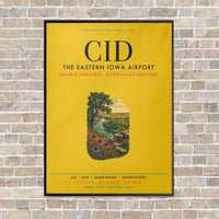 Thumbnail for The Eastern Iowa Airport CID vertical canvas print - framed - yellow background