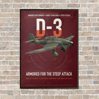 Thumbnail for Junkers Ju 87D-3 vertical canvas print - framed - dark red background