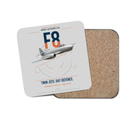 Thumbnail for Gloster Meteor F8 design on light gray 1 piece coaster