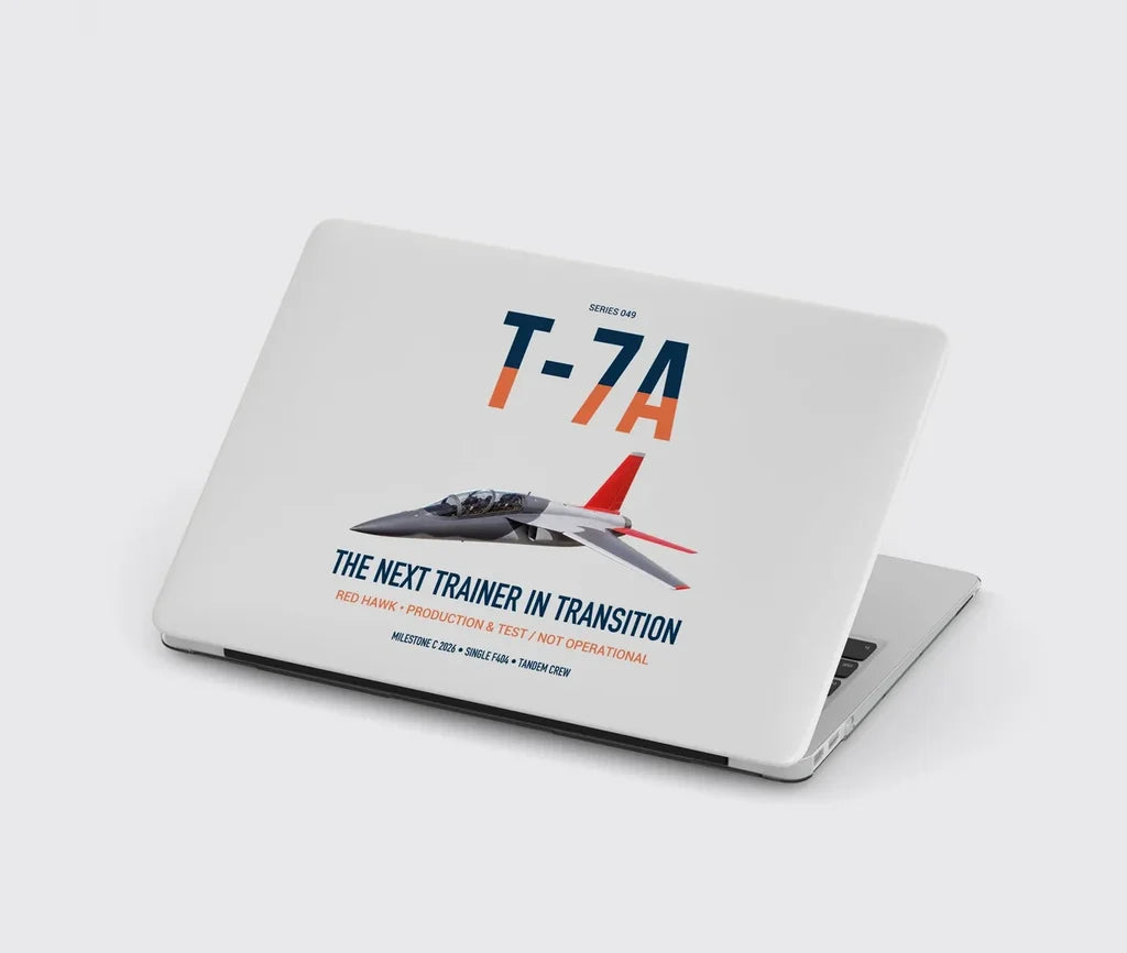 T-7A Red Hawk design on light gray MacBook case