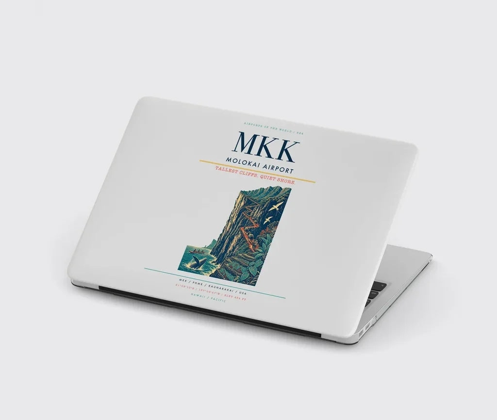 Molokai Airport (MKK) design on light gray MacBook case