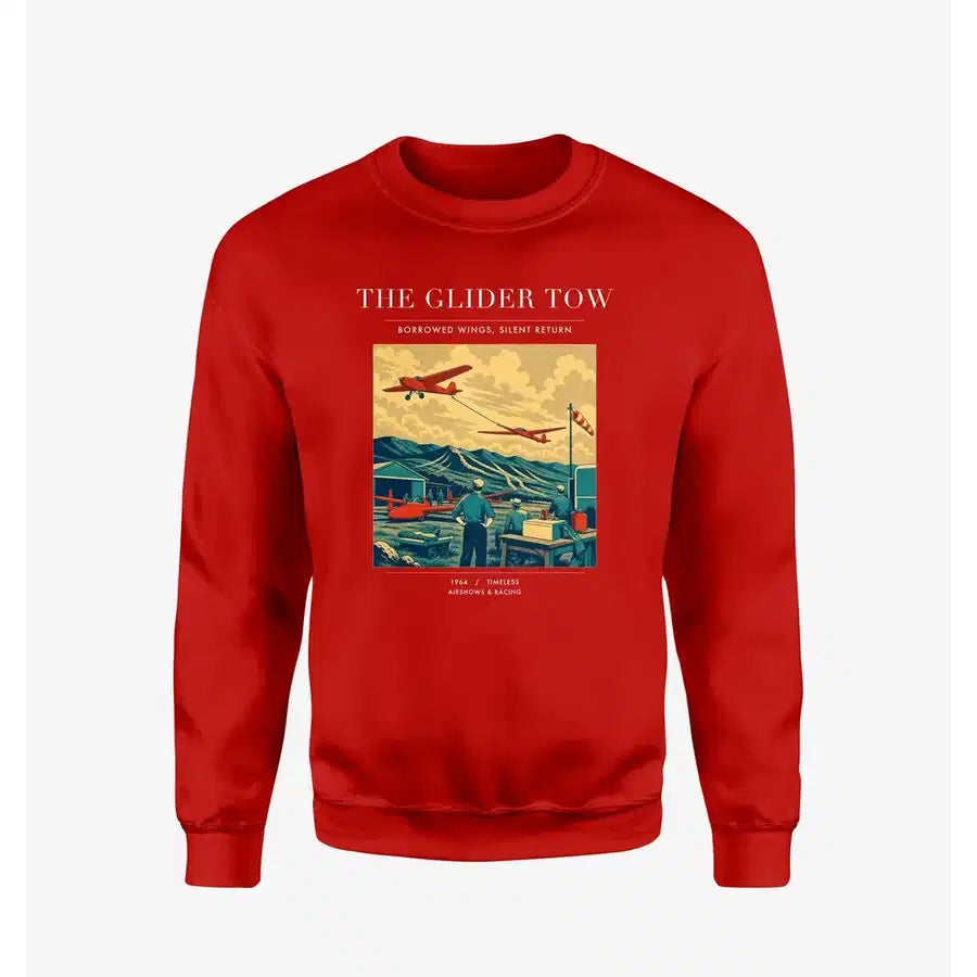 VINTAGE G4249 - The Glider Tow - Designed Sweatshirts design on red
