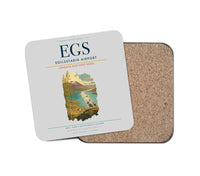 Thumbnail for Egilsstaðir Airport (EGS) design on light gray 1 piece coaster
