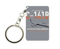 Thumbnail for C-141B Starlifter design on gray designed key chain, double-side print