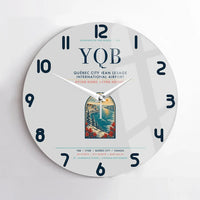 Thumbnail for Québec City Jean Lesage International Airport (YQB) design on light gray no frame wall clock