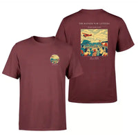 Thumbnail for VINTAGE G4472 - The Banner Tow Letters - Double-Side T-Shirt design on darkred double side t shirt