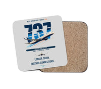 Thumbnail for Boeing 737-900ER design on light gray 1 piece coaster