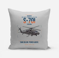 Thumbnail for Sikorsky S-70i FIREHAWK design on light gray pillow