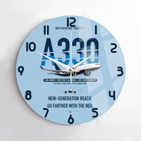 Thumbnail for Airbus A330-800neo design on light blue no frame wall clock