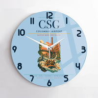 Thumbnail for Columbus Airport (CSG) design on light blue no frame wall clock