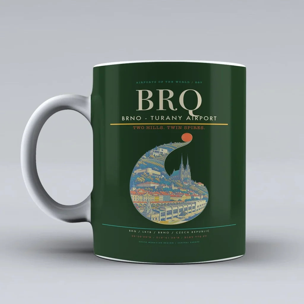 Brno - Turany Airport BRQ Mug - Dark Green