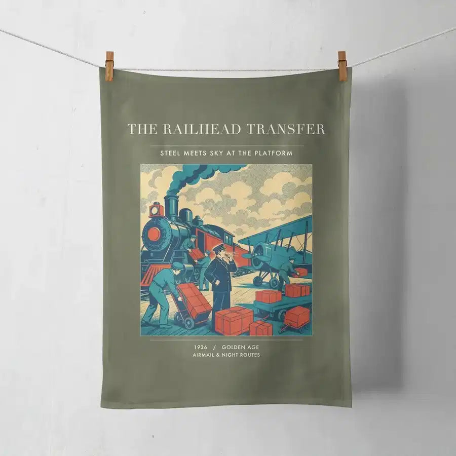 VINTAGE G4485 - The Railhead Transfer - Designed Towels design on greenarmy