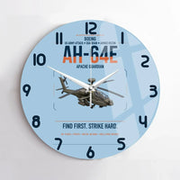 Thumbnail for Boeing AH-64E Apache Guardian design on light blue no frame wall clock