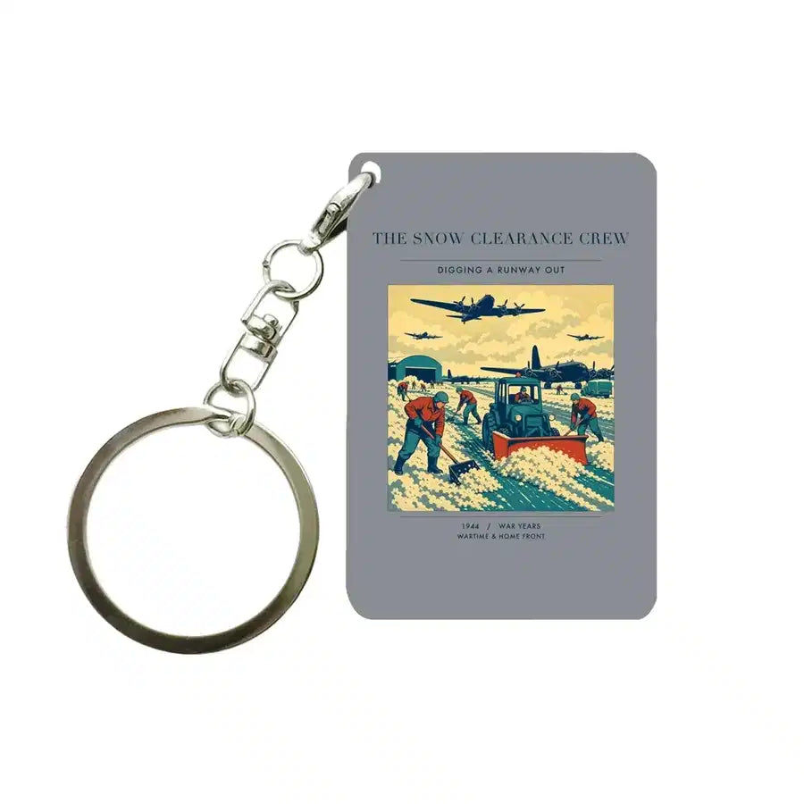 VINTAGE G4523 - The Snow Clearance Crew - Designed Key Chain design on gray