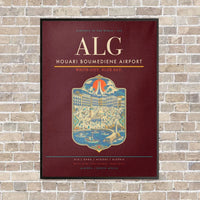 Thumbnail for Houari Boumediene Airport ALG - Canvas Framed - Dark Red