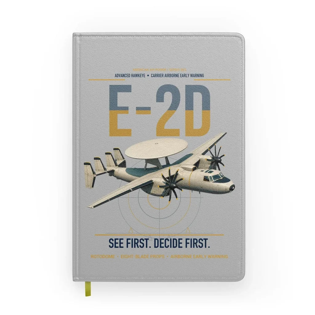 E-2D Advanced Hawkeye design on light gray notebook