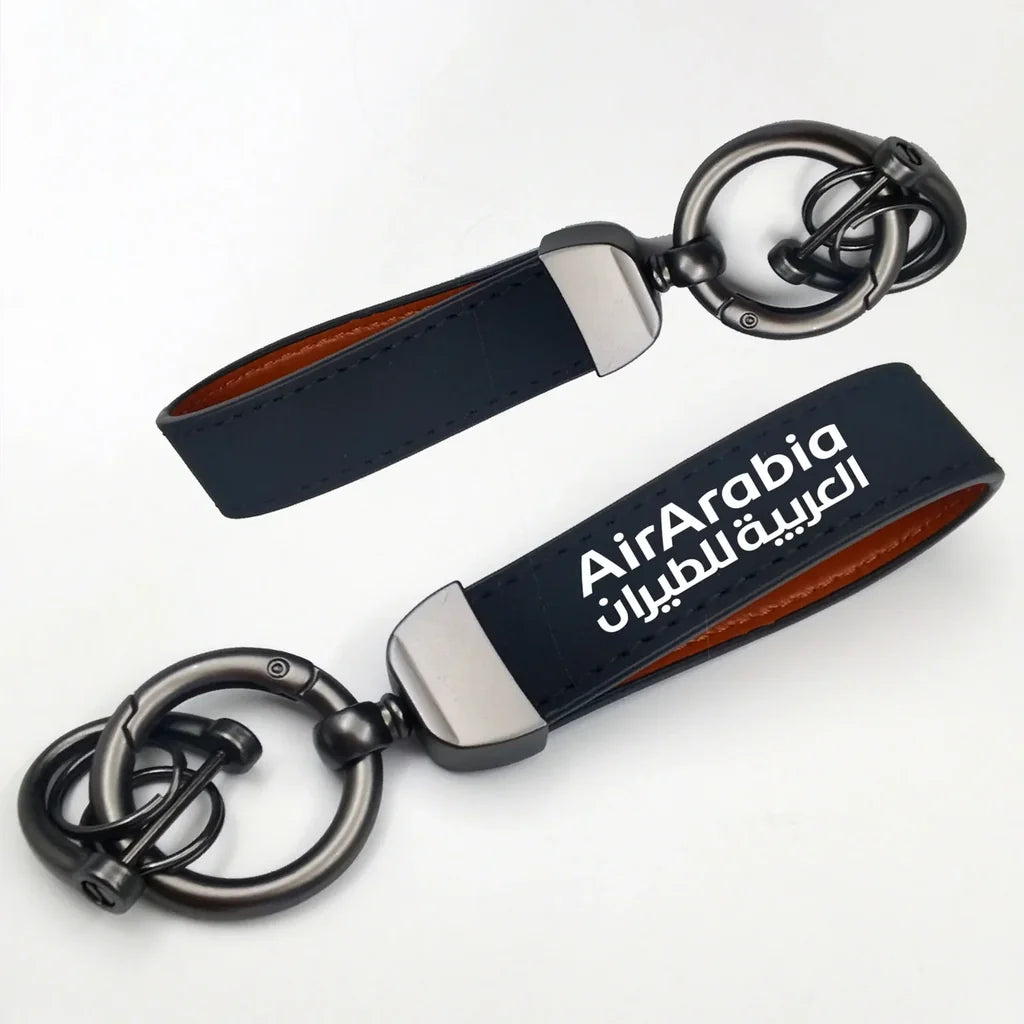 Air Arabia Horseshoe Buckle key chain in navy blue