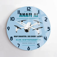 Thumbnail for Parrot ANAFI Ai design on light blue no frame wall clock