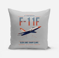 Thumbnail for F-11F Tiger design on light gray pillow
