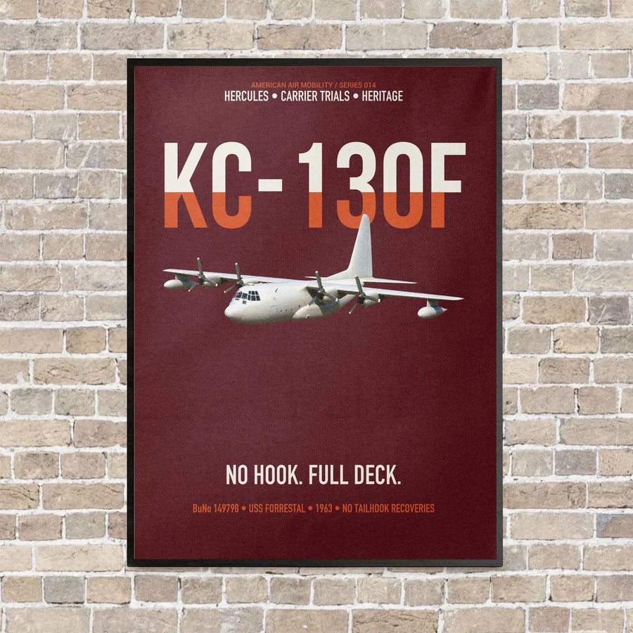 KC-130F BuNo 149798 vertical canvas print - framed - dark red background
