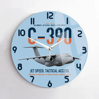 Thumbnail for C-390 Millennium design on light blue no frame wall clock