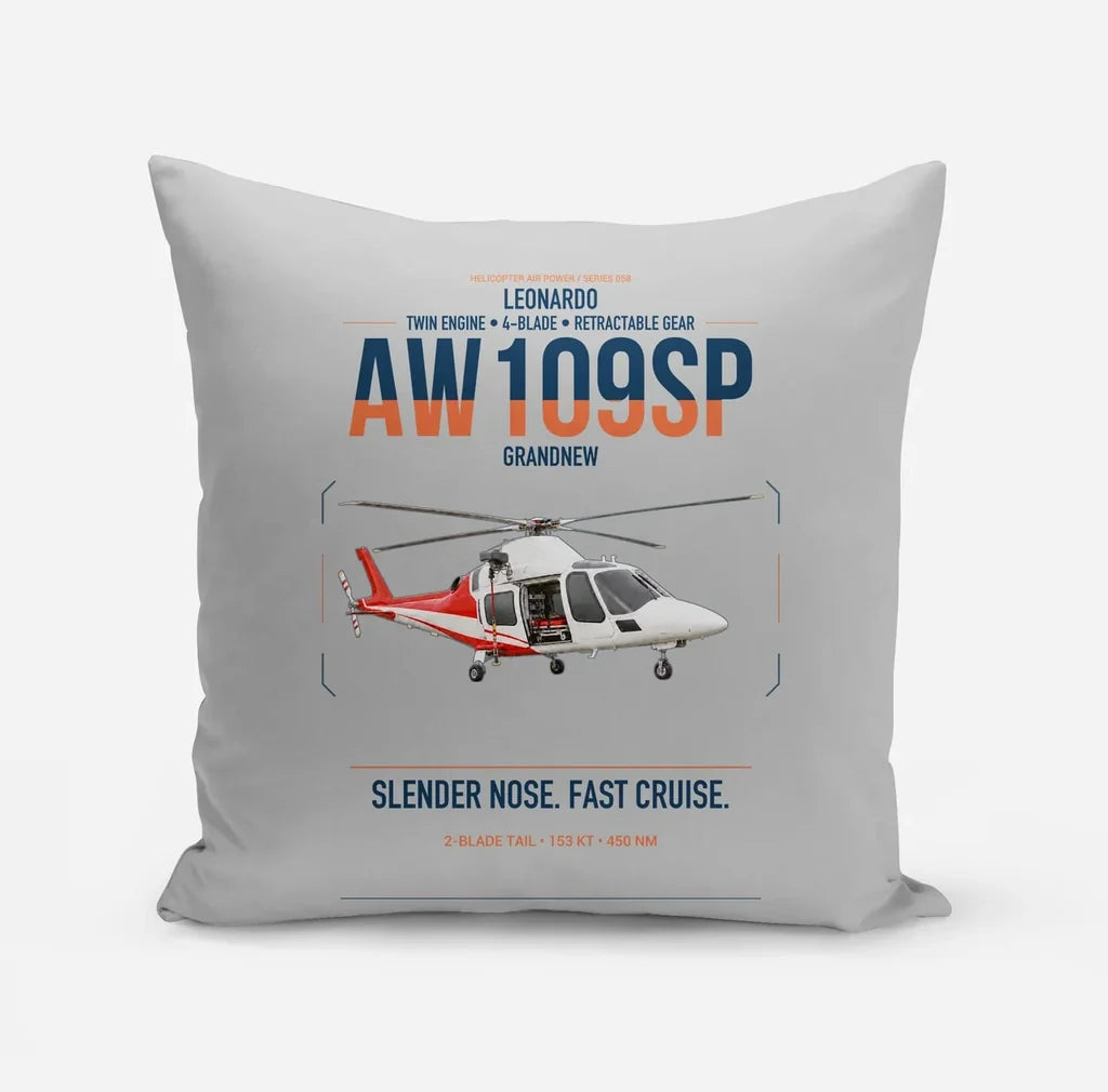 Leonardo AW109SP GrandNew design on light gray pillow