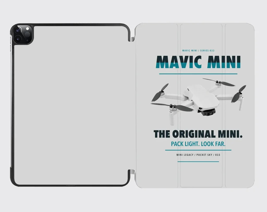 DJI Mavic Mini design on light gray ipad tablet case