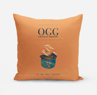 Thumbnail for Kahului Airport (OGG) design on orange pillow