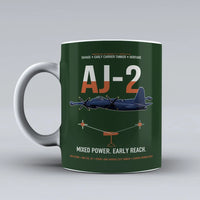 Thumbnail for AJ-2 Savage Tanker design on dark green ceramic mug, double-side print