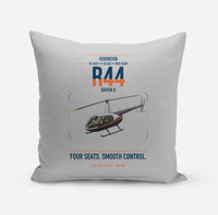 Thumbnail for Robinson R44 Raven II design on light gray pillow