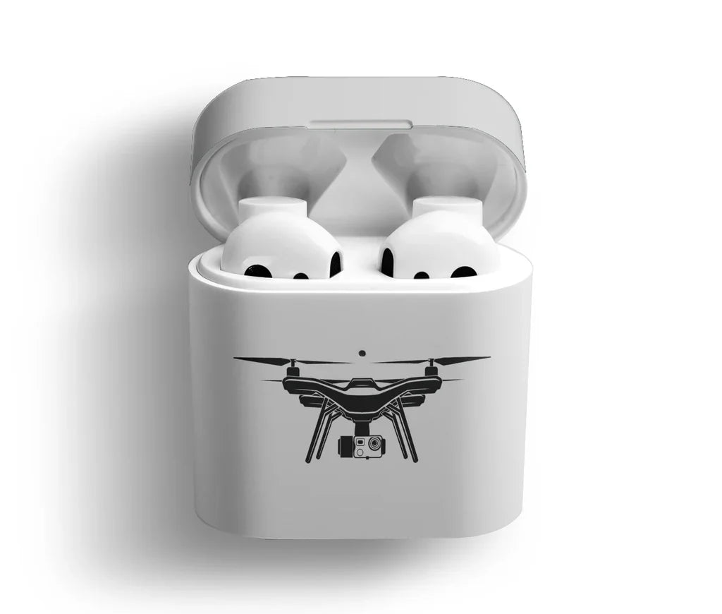 Drone Silhouette AirPods plastic case - Light Gray