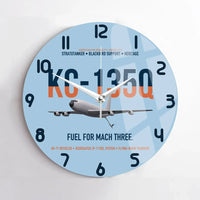 Thumbnail for KC-135Q Blackbird Tanker design on light blue no frame wall clock